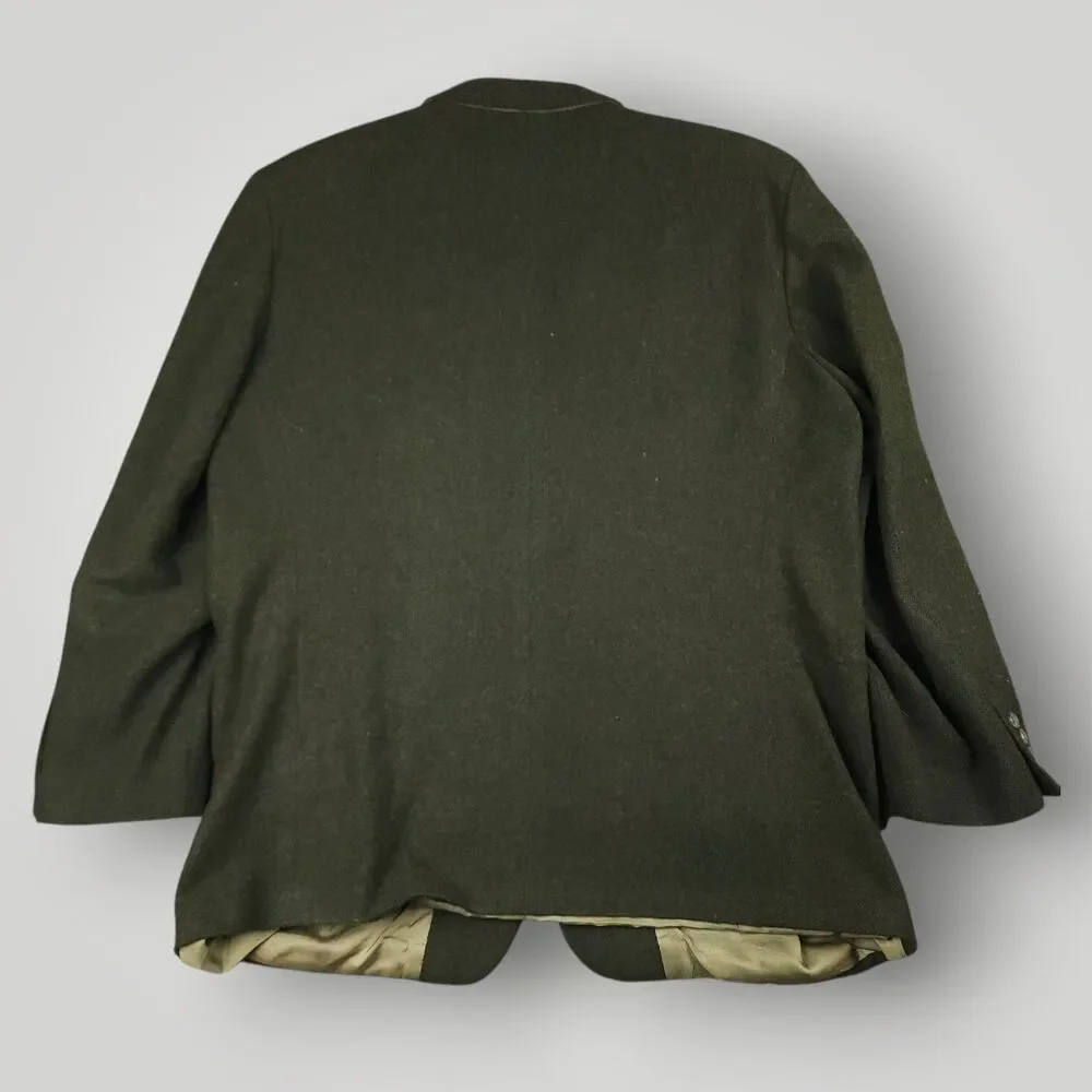 Vtg 90s Ivy Style Brushed Wool Sack Jacket Mens 44R 3 Roll 2 Relaxed Fit Green